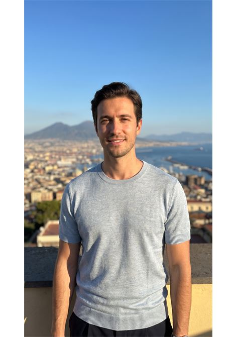 T-shirt in maglia Tagliatore azzurro chiaro in lino e cotone TAGLIATORE | T-shirt | JOSH GSE26-02736